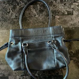 Kate spade black purse with magnetic closure and green interior